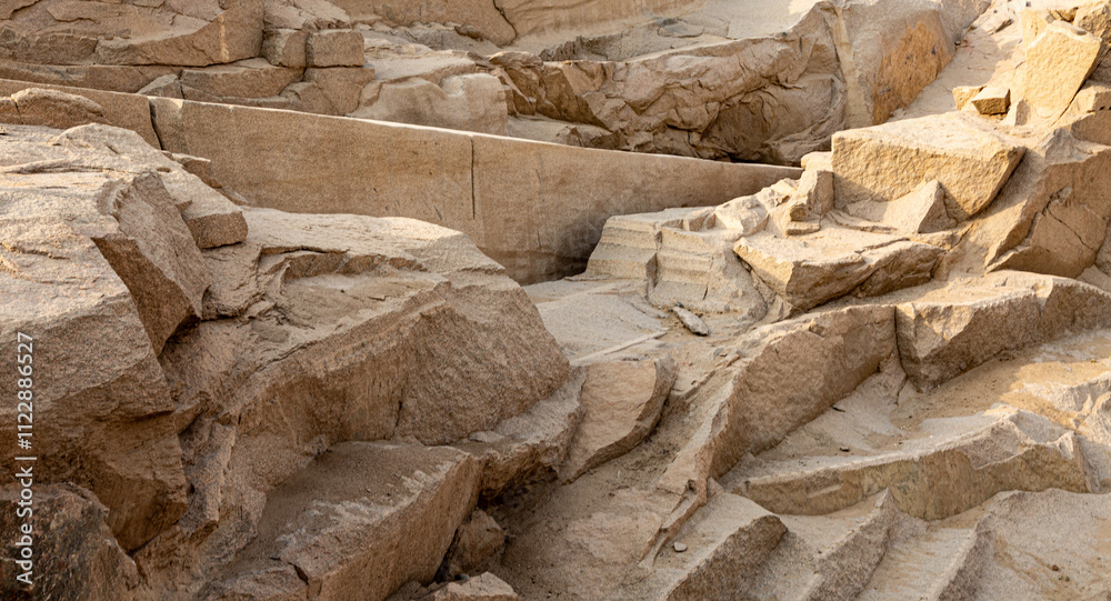 Ancient stone pit in the city of Aswan