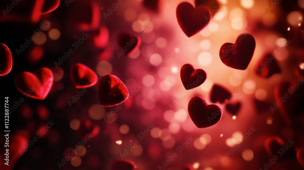 Red blood cells in shape of hearts inside of vessel, microscopic view - love is inside us Red blood cells in shape of hearts inside of vessel, microscopic view - love is inside us