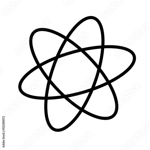 Hand drawn atom symbol icon