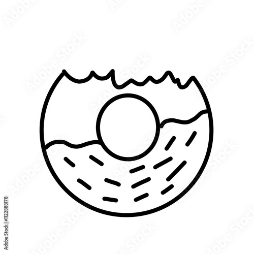 Hand drawn donuts outline 