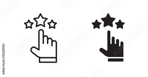 Customer feedback outlined and solid icon vector collection.