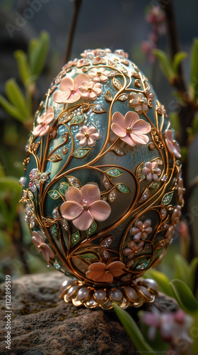 Wallpaper Mural Ornate jeweled egg with floral designs. Torontodigital.ca