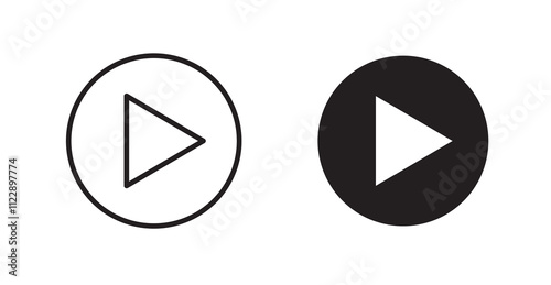 Free Download Play outlined and solid icon vector collection. - GFXLoad
