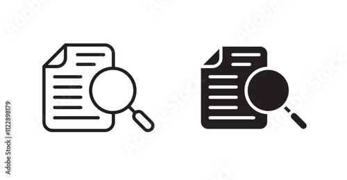 Research outlined and solid icon vector collection.