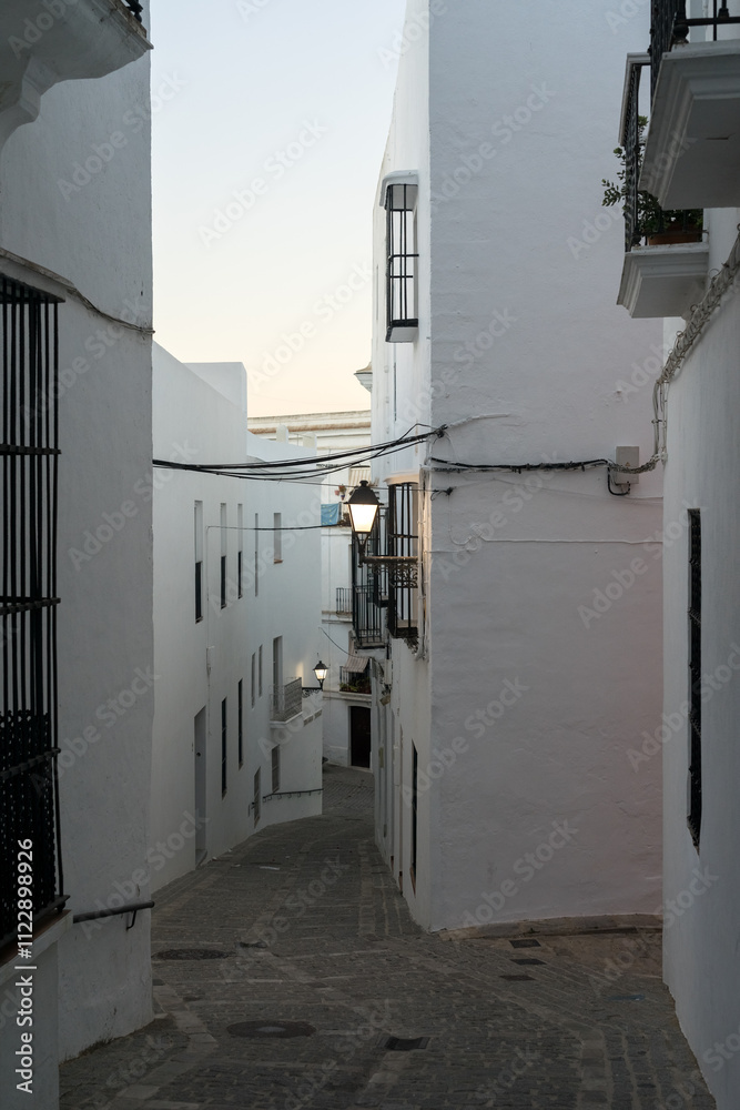 Φωτογραφία Beautiful street in the historical center of the white beautiful village of Veje