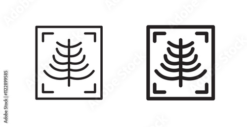 X-ray scan outlined and solid icon vector collection.