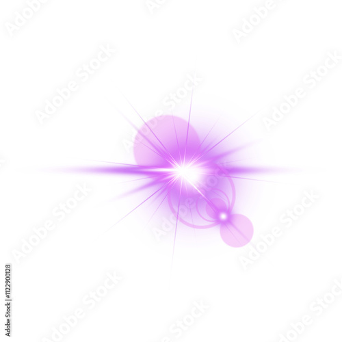 Realistic glowing and shiny lens flare effect