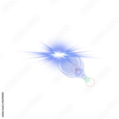 Realistic glowing and shiny lens flare effect