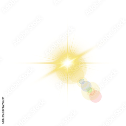 Realistic glowing and shiny lens flare effect