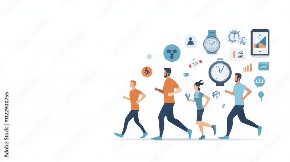 Obraz premium Tech-assisted outdoor exercise