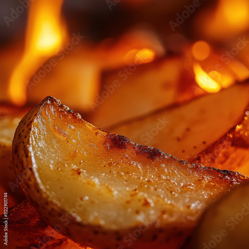 trozos de papas asadas