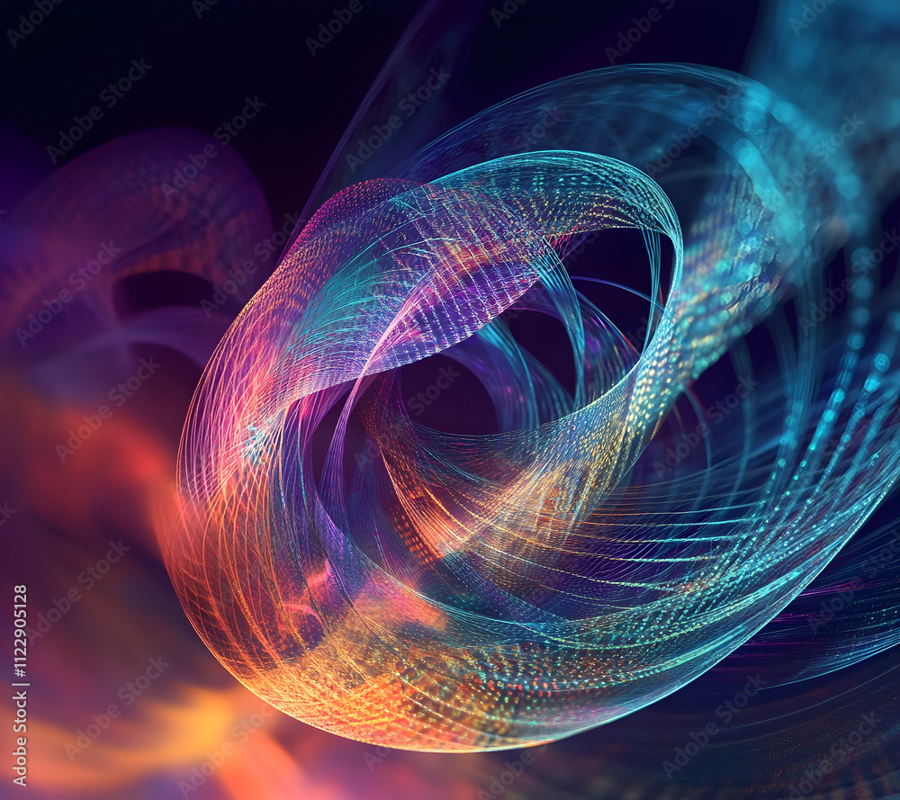 Fototapeta premium Abstract techno quantum entanglement concept