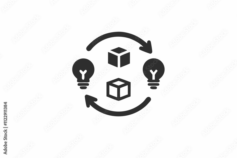 Fototapeta premium creative product development icon and logo vector illustration