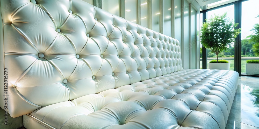 Obraz premium Elegant White Leather Background for Architectural Photography Showcasing Texture and Depth in Modern Design Spaces