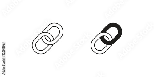 Link set icon with white background vector stock illustration