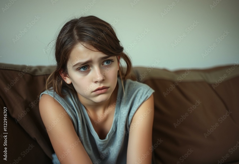 Obraz premium Young female with disappointed expression