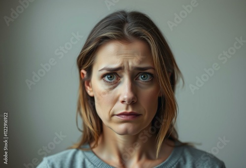 Sad and disappointed female portrait photo