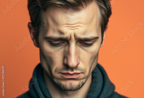 Portrait of a male with a disappointed expression