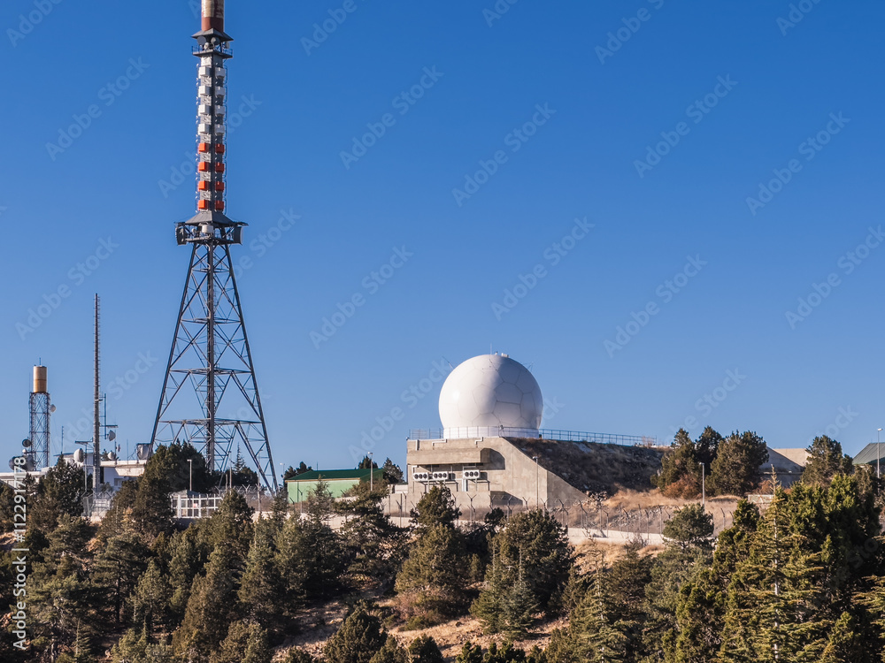 Radar Installation and Communication Tower on Mountain Top