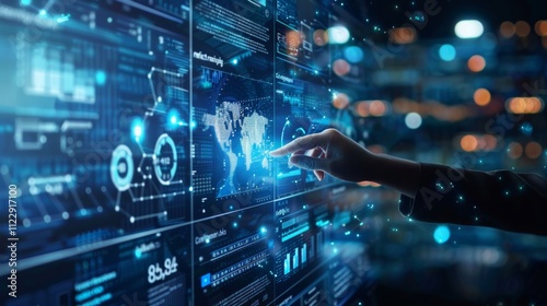 Wallpaper Mural photograph of Data analysis for business success. Intelligence and business analytics. Business team analyzing sale report with key performance indicators (KPI) dashboard, Customer data insight Torontodigital.ca