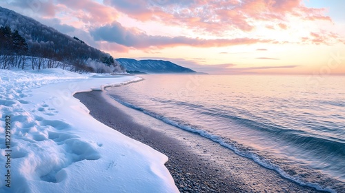 Sunrise serenity coastal beach photography winter landscape wide angle tranquility