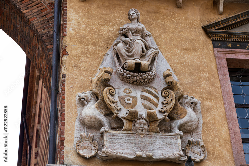 Fototapeta premium Detail of the facade of an ancient building