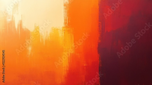 Abstract art inspired by Rothko color blocks, using warm oranges and deep reds