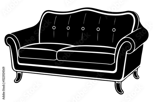 Modern Sofa Silhouette Vector Art.