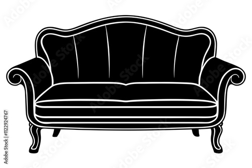 Modern Sofa Silhouette Vector Art.