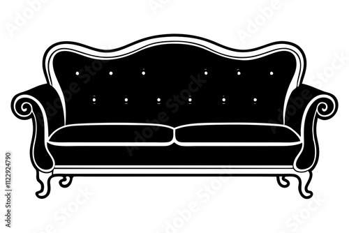 Modern Sofa Silhouette Vector Art.