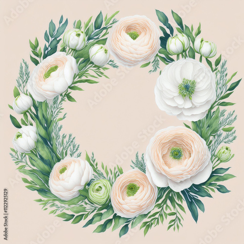 This elegant pastel watercolor illustration is perfect for creating stunning wedding invitations and menus