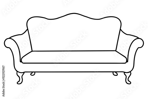 Minimalist Sofa Design Vector.