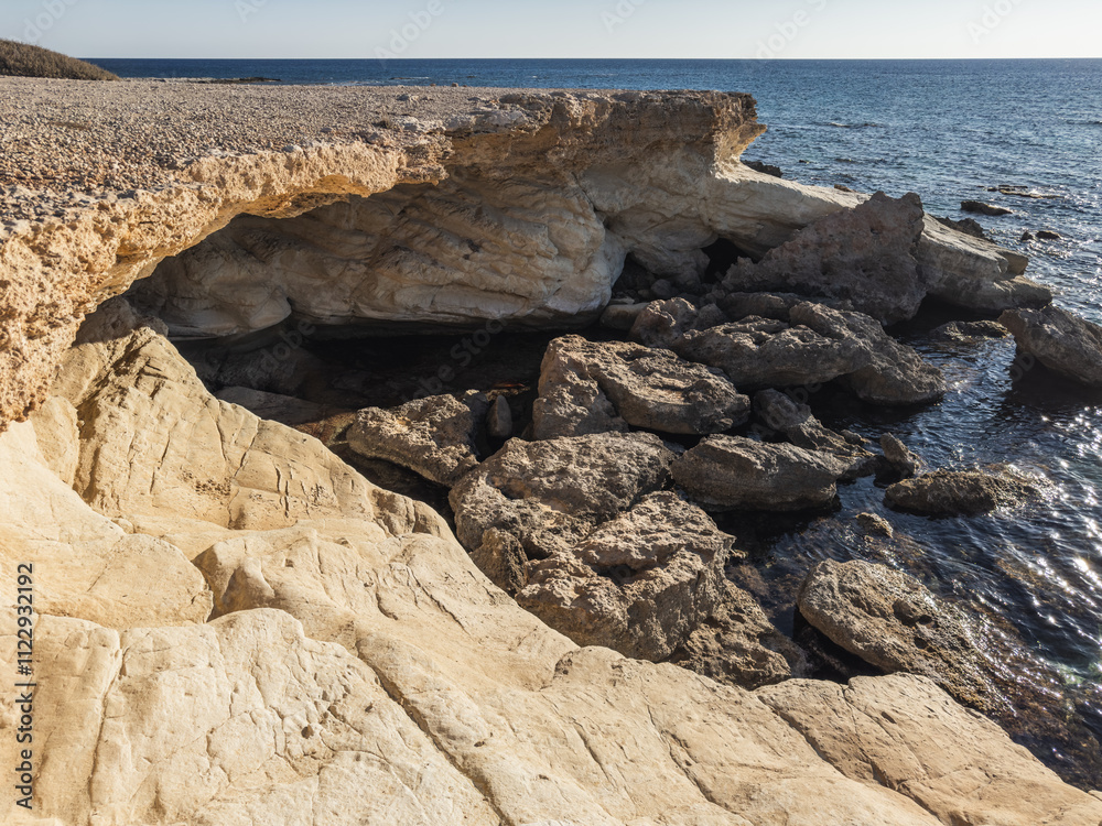 Rocky Cyprus Coastline with Clear Mediterranean Water