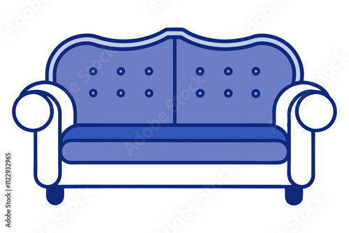 Colorful Sofa Furniture Clipart.