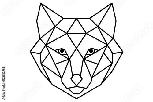 Geometric Wolf Face Line Art Vector photo