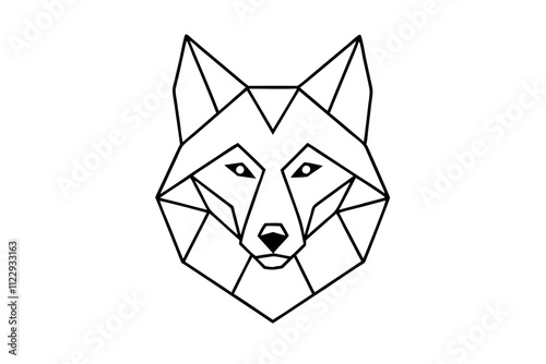 Geometric Wolf Face Line Art Vector photo