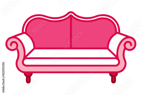 Colorful Sofa Furniture Clipart.