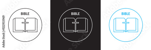 Bible icon design.  Vector illustration. isolated on white and black background. EPS 10 