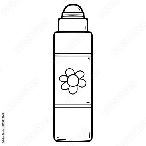 perfume roller bottle illustration hand drawn outline vector