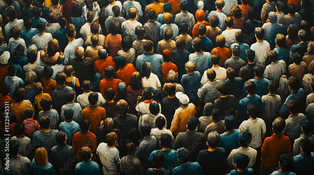 Obraz premium A diverse crowd of people.