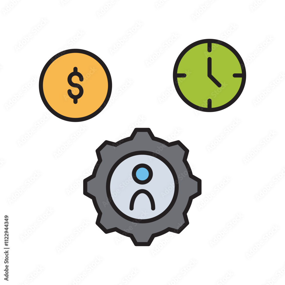 Obraz premium cost color line icon with white background vector stock illustration