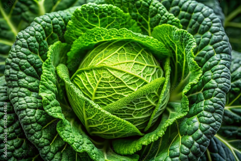 Obraz premium Fresh Green Cabbage Vegetable Photography - Healthy Food Symbol Representing Freshness and Nutrition for Culinary and Wellness Themes