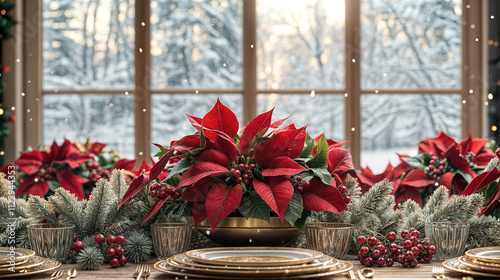 華やかなホリデーディナー(横) Holiday Dinner  Generative AI