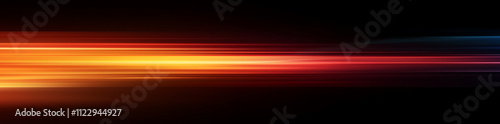 Abstract background with blue and orange gradient light streaks on black, Abstract Motion Graphic, Ai