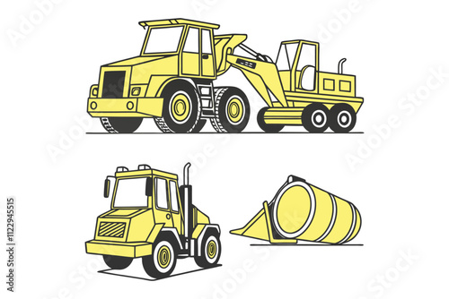 Heavy Equipment Chronicles vector bundle Illustrations VECTOR