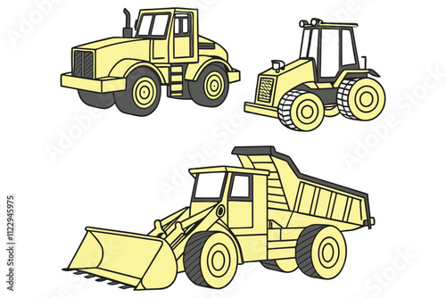 Heavy Equipment Chronicles vector bundle Illustrations VECTOR