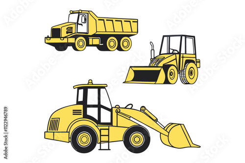 Heavy Equipment Chronicles vector bundle Illustrations VECTOR