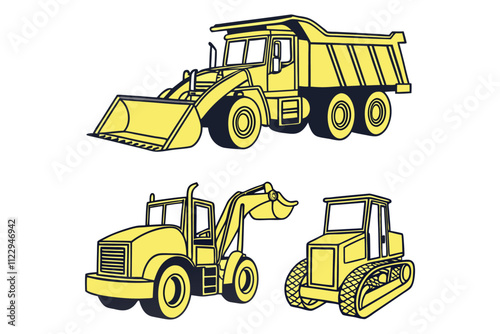 Heavy Equipment Chronicles vector bundle Illustrations VECTOR