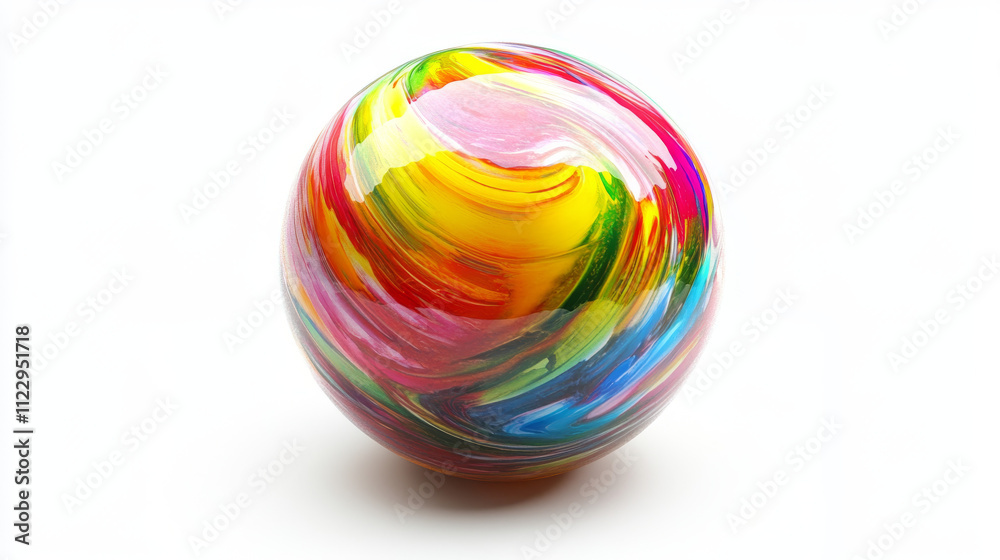 Obraz premium 3d rendering of abstract multi colored sphere against white background