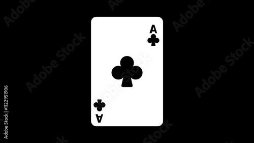 ace playing card poker card flip back animation